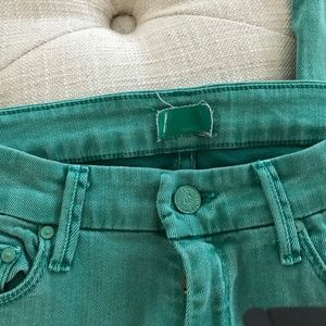 MOTHER Jean Seafoam Green Ankle